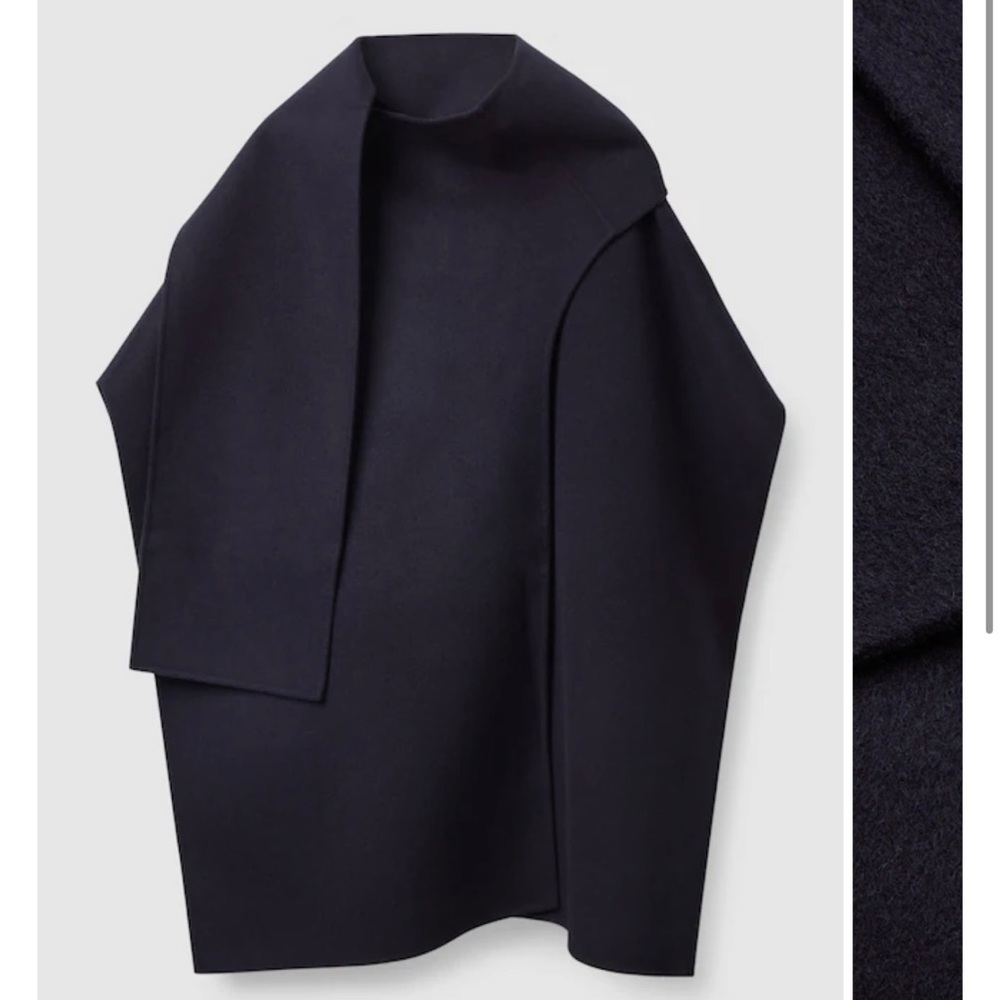 COS Wool-Blend cape , ( Dark Navy color)